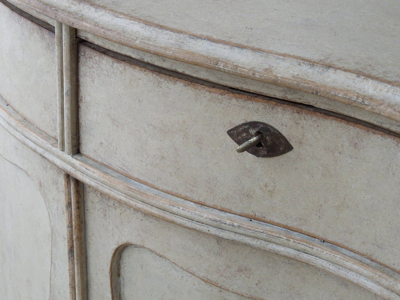 Wood Swedish Painted Long Sideboard Cabinet