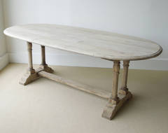 Belgian Bleached Oval Dining Table