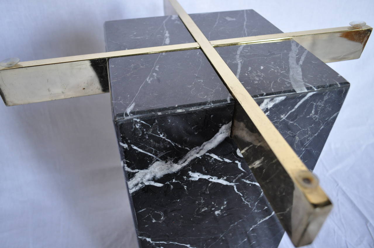 Late 20th Century Italian Marble Pedestal Side Tables Attributed to Artedi