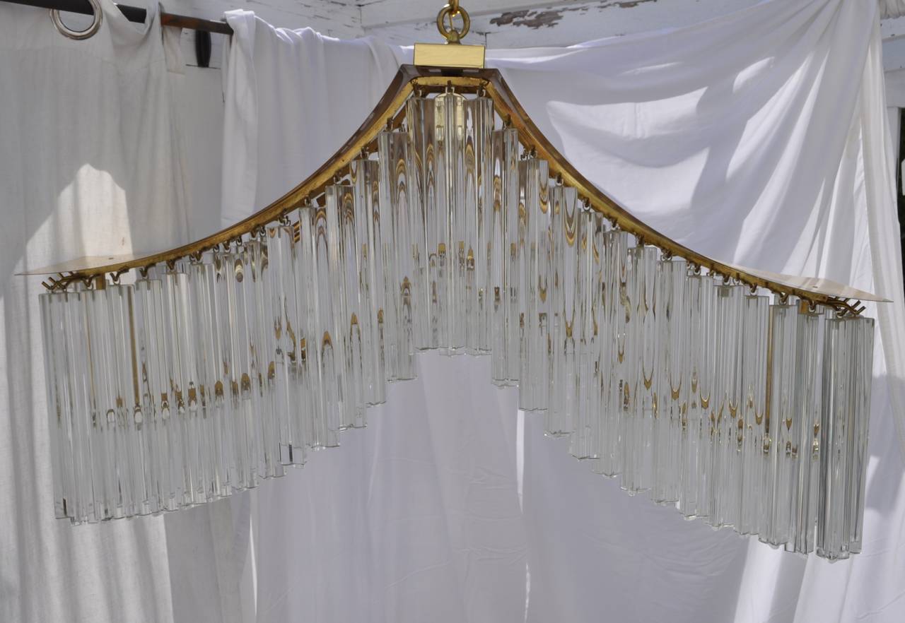 Impressive Italian Glass Sculptural Pagoda Chandelier in the Style of Camer