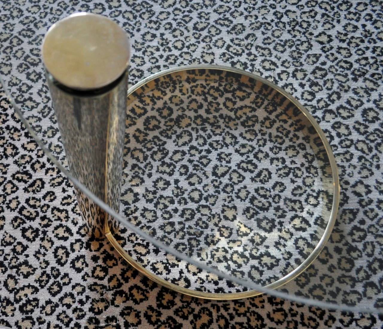 Tubular Brass and Glass Side Table by Pace Collection