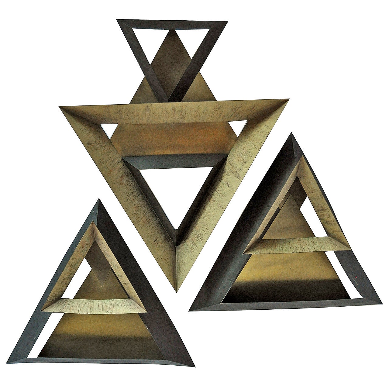 Curtis Jere Triangles Abstract Wall Sculpture
