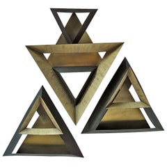 Retro Curtis Jere Triangles Abstract Wall Sculpture