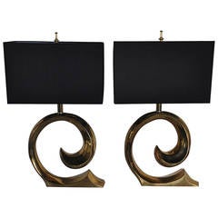 Pair of Brass Lamps by Pierre Cardin 11
