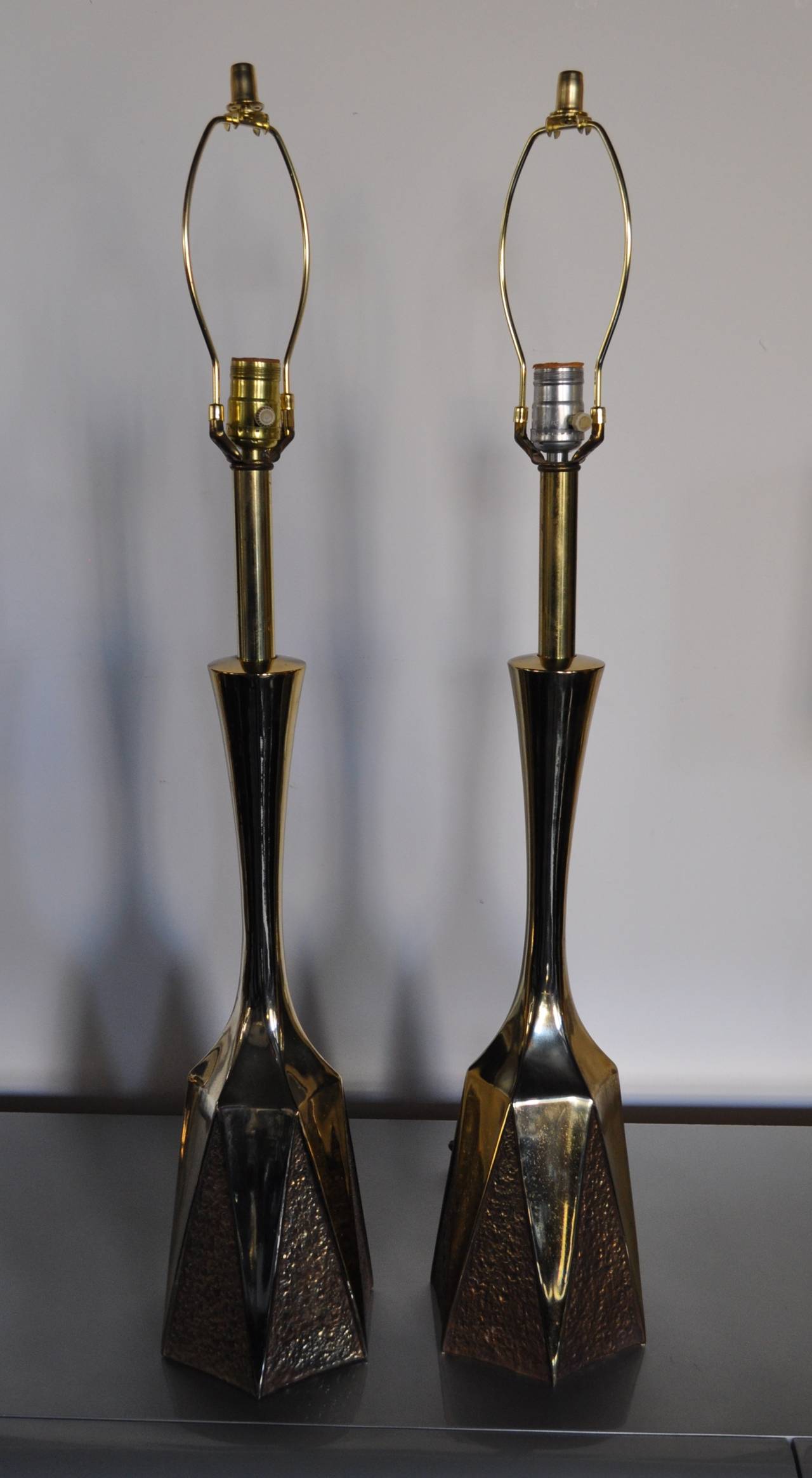 Metal Mid Century Brutalist Sculptural Table Lamps by Laurel Lamp Co.
