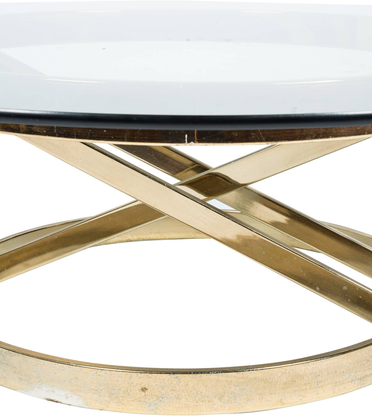 Sculptural Brass Cocktail Table in the Style of Milo Baughman In Good Condition In Lambertville, NJ
