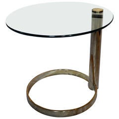 Tubular Brass and Glass Side Table by Pace Collection