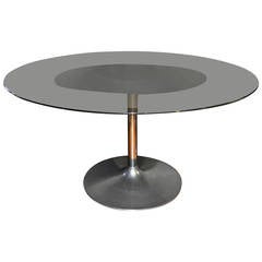 Modern Metal and Glass Dining Table