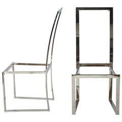 Milo Baughman Style Dining Chair Frames, Pair 2