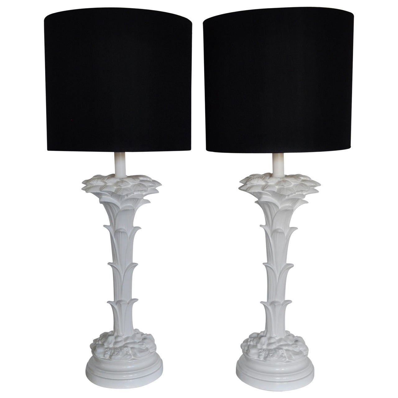 Pair of Serge Roche Style Palm Tree Lamps