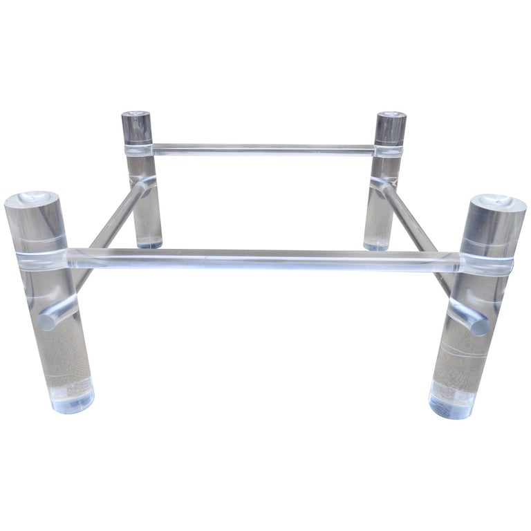 Tubular Lucite Cocktail Table Base For Sale