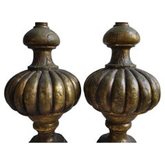 Monumental Hollywood Regency Sculptural Gesso Lamps by Chapman, Pair
