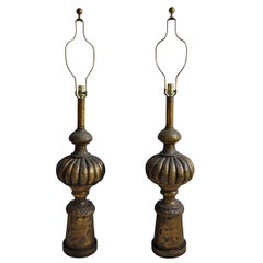 Vintage Monumental Chapman Hollywood Regency Sculptural Lamps