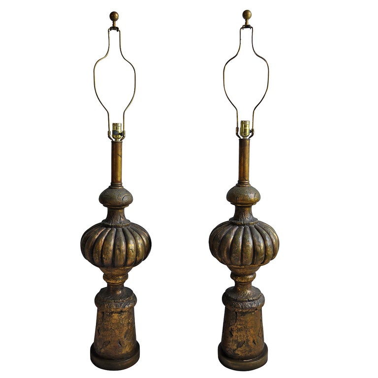 Monumental Chapman Hollywood Regency Sculptural Lamps For Sale
