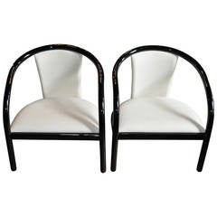 Michael Taylor Style Tubular Lacquer Lounge Chairs, Italy