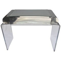 Hollywood Regency Waterfall Lucite Mirrored Vanity 4