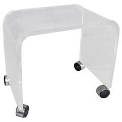 Mid-Century Modern Lucite Vanity Bench 8
