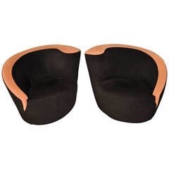 Vladimir Kagan Nautilus Swivel Lounge Chairs for Directional