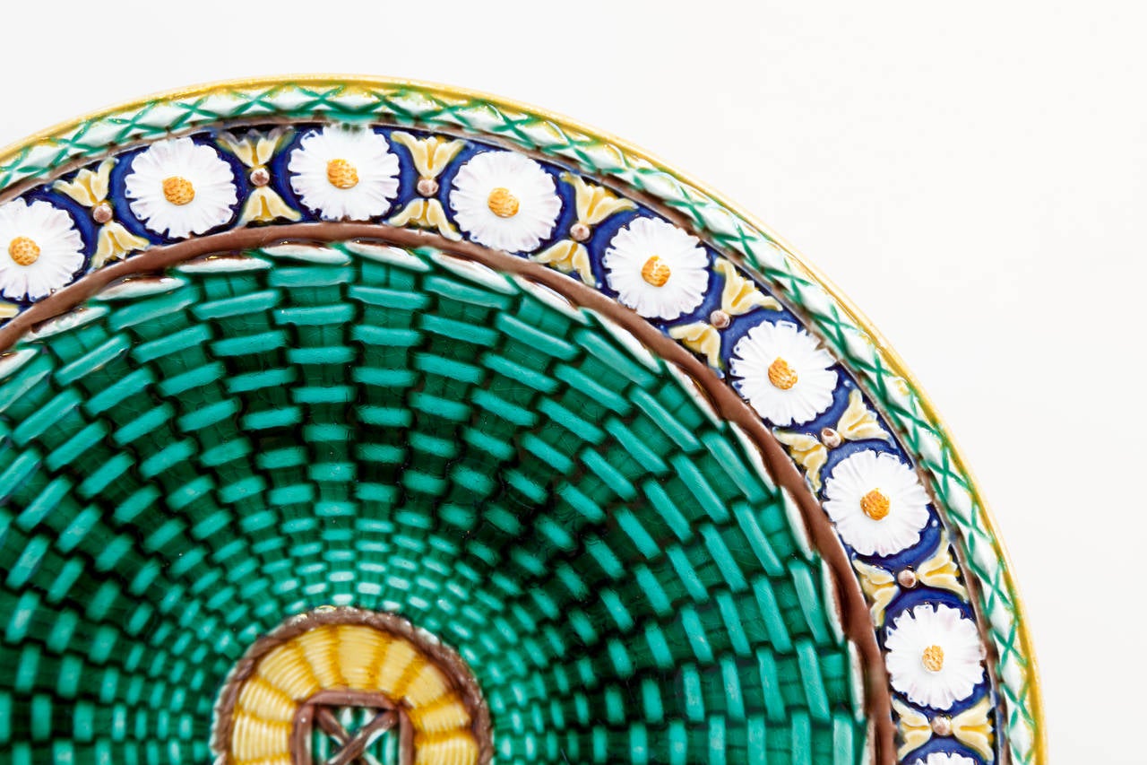 Pair Wedgwood Majolica 'Stanley' Pattern Plates, circa 1875 at 1stDibs