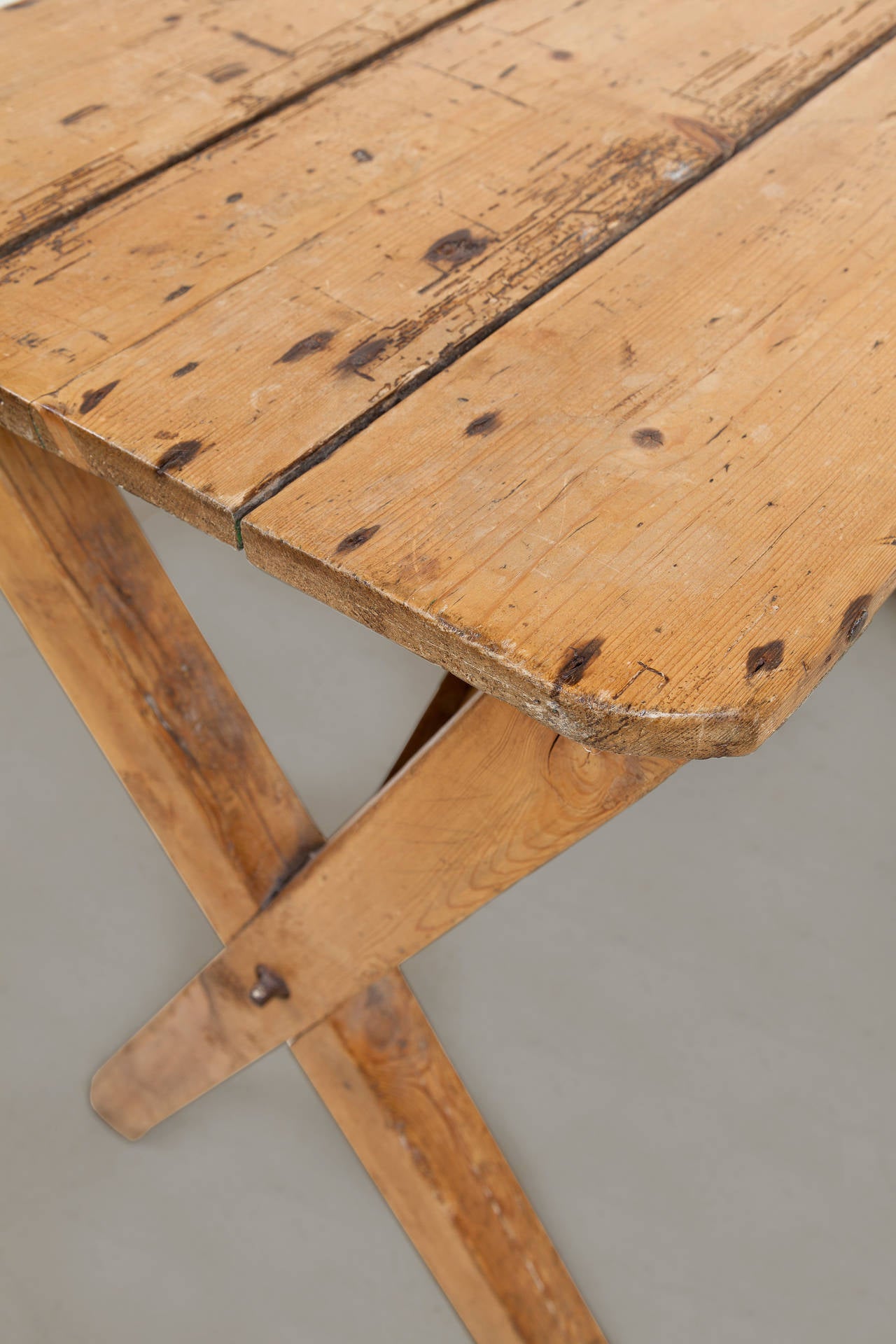 Pine Late 19th Century Trestle Work Table