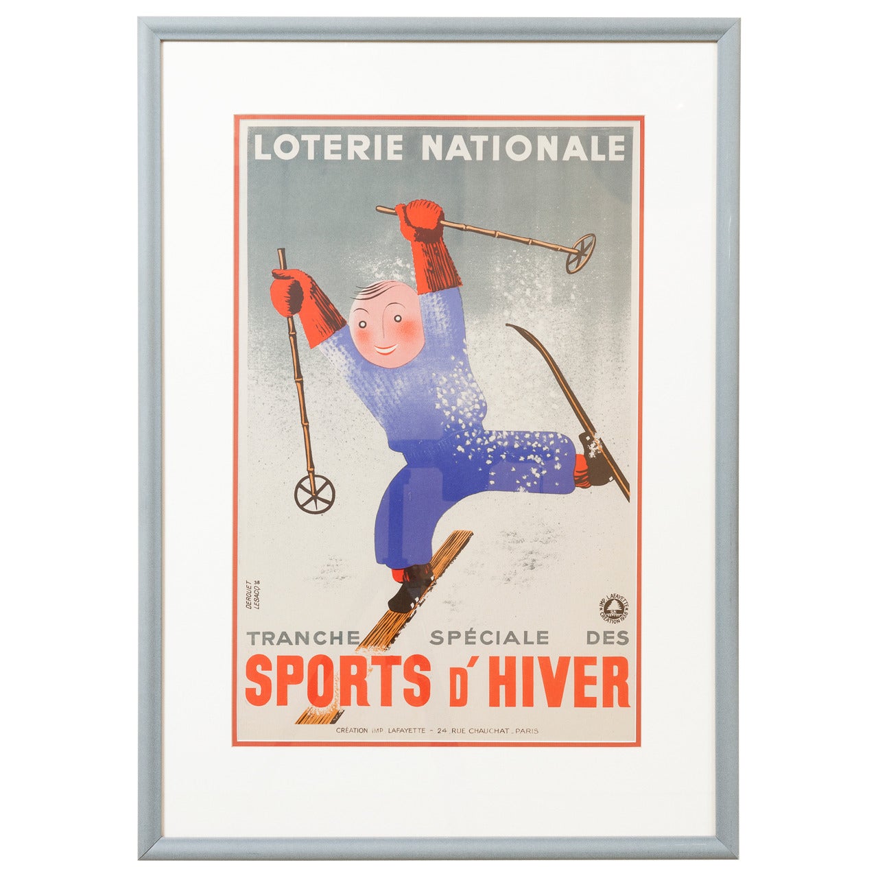French Poster Sports D'Hiver, 1938
