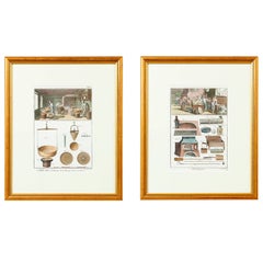 Pair of Hand Colored "Boulanger" Engravings, Denis Diderot, France