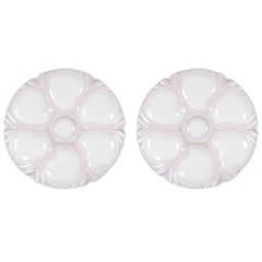 Pair of Majolica Oyster Plates, circa 1890, France 4