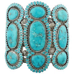 Frank Dishta, Silver and Turquoise Bracelet, circa 1950