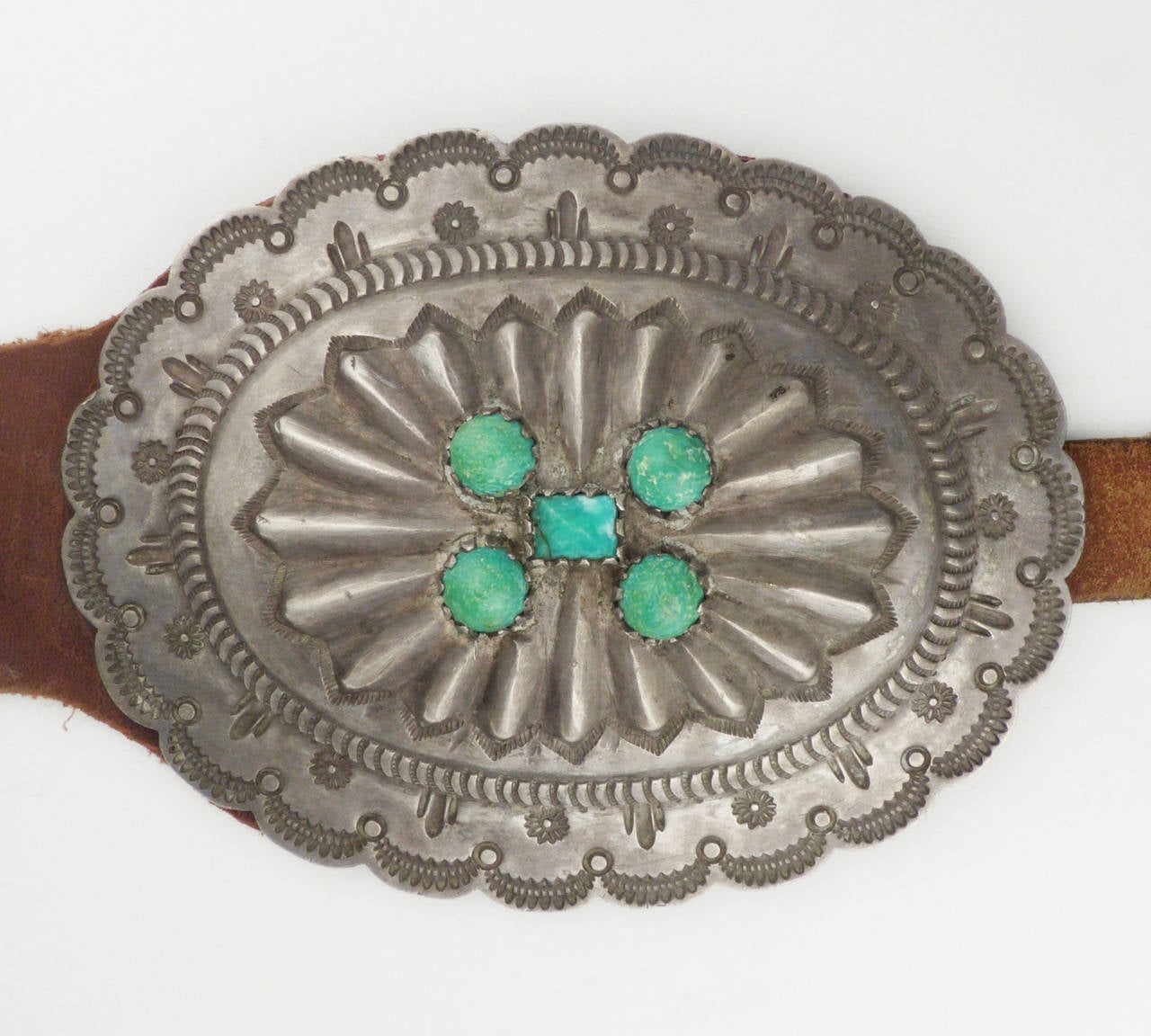Navajo Third Phase Concho Belt, circa 1920 For Sale