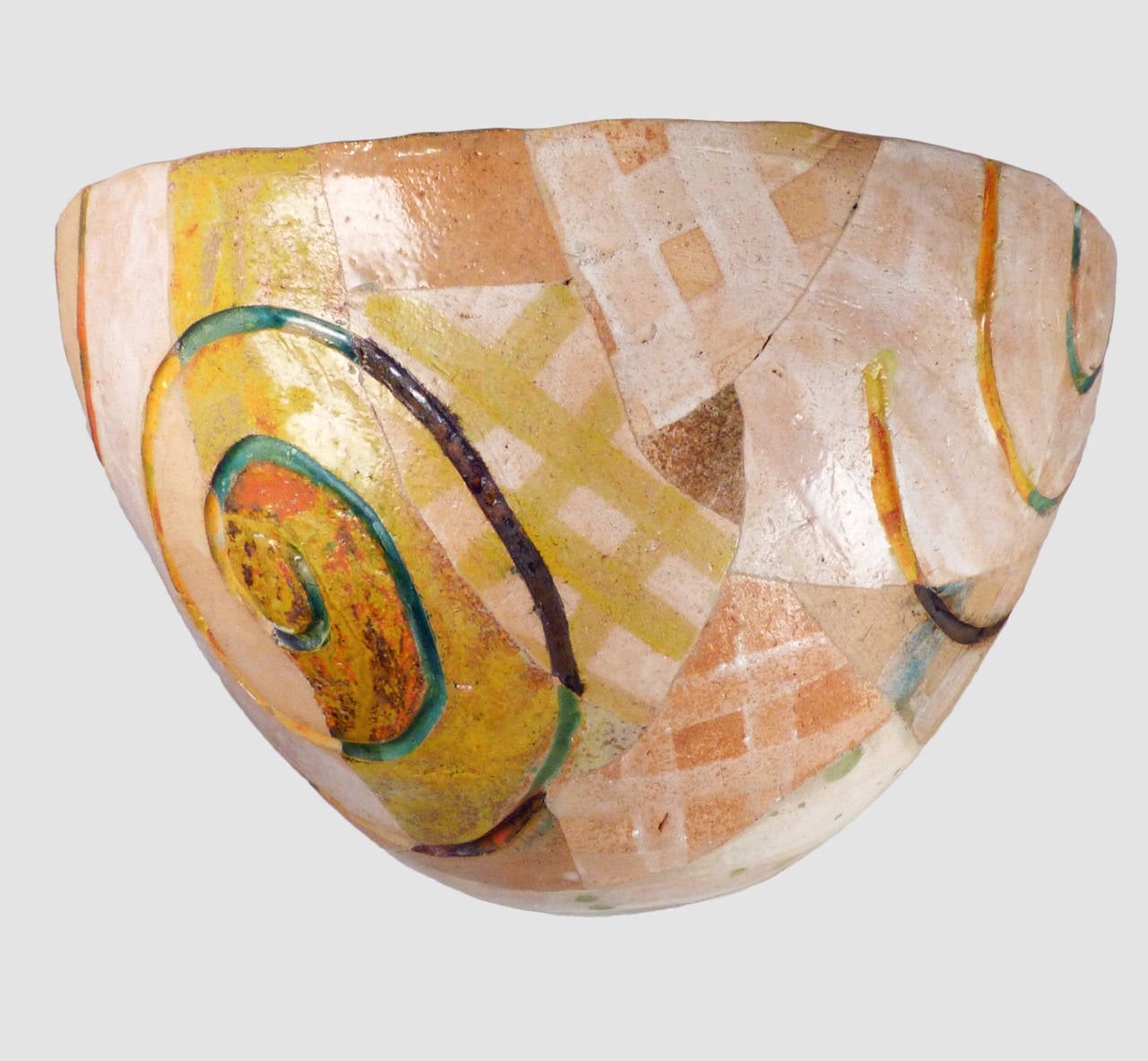 Pottery Sherd Bowl by innovative American ceramicist Rick Dillingham (1952-1994). Dillingham was a scholar of historic Pueblo pottery, published author and innovator of contemporary deconstructed pottery styles. While working as a restorer of