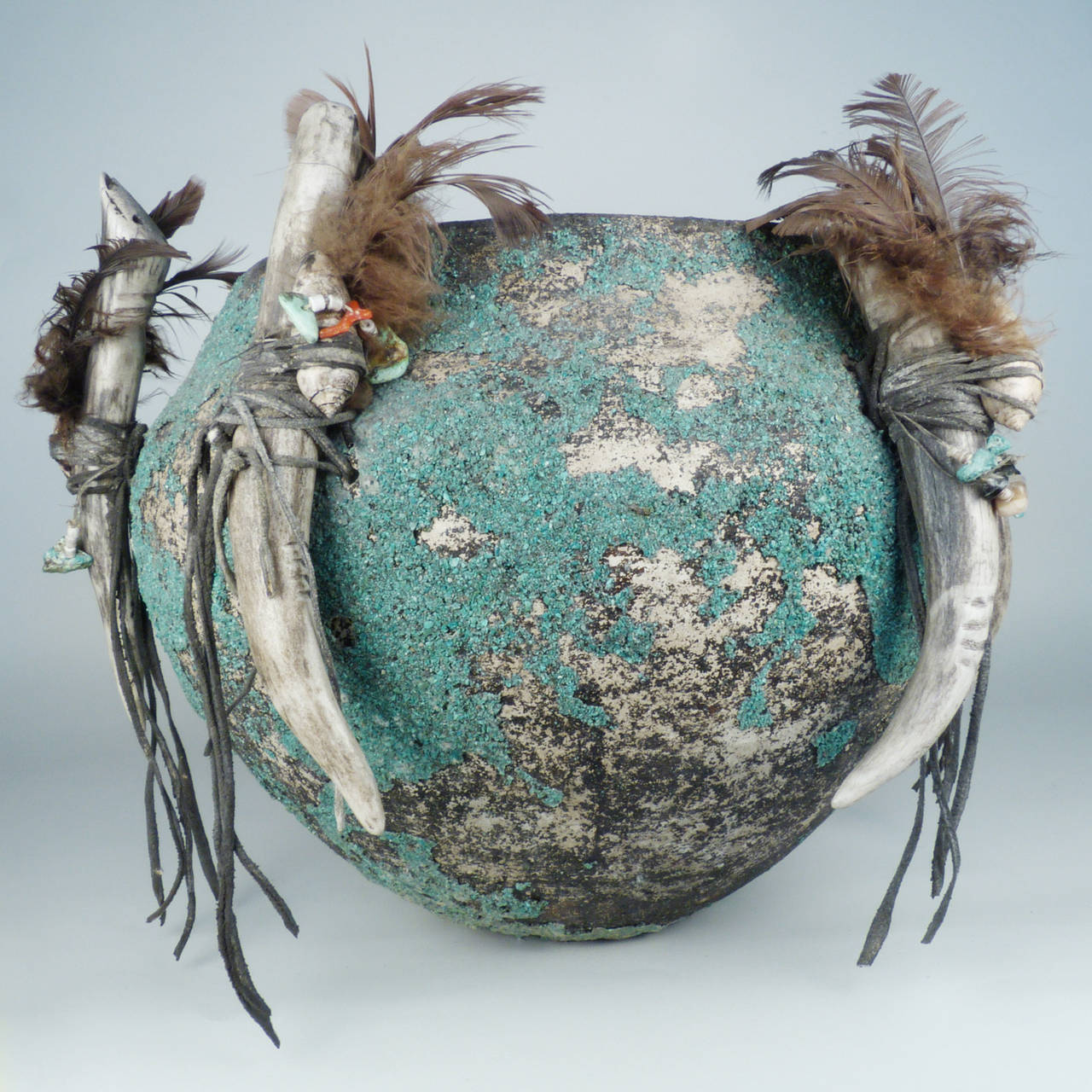 Native American Vintage Zuni Fetish Pot by Teddy Weahkee, circa 1940