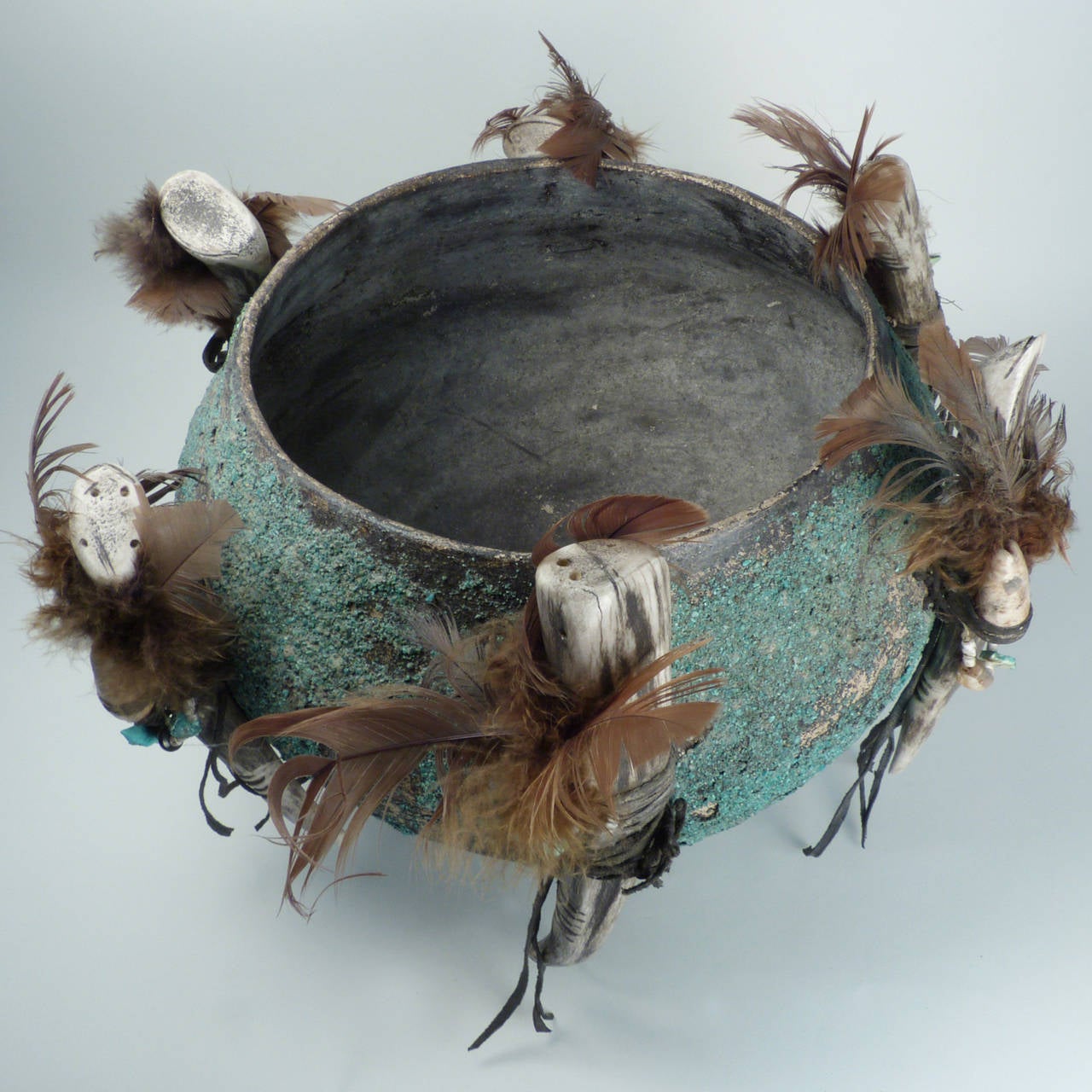 20th Century Vintage Zuni Fetish Pot by Teddy Weahkee, circa 1940