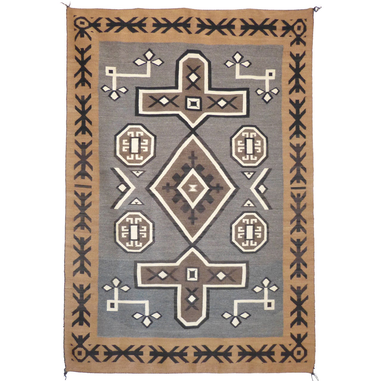 J. B. Moore Navajo Plate XXX Rug, circa 1910 For Sale