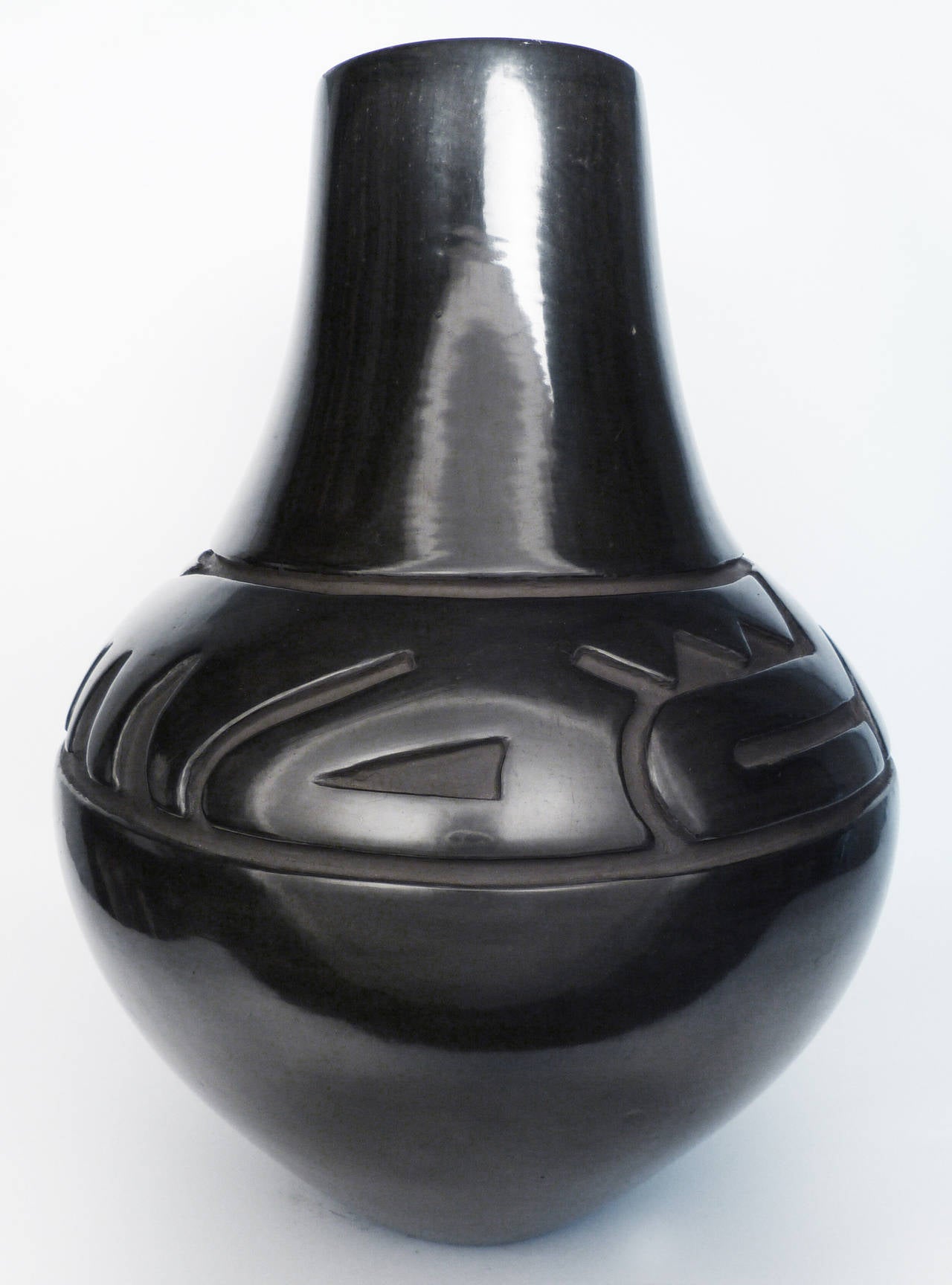 Native American Large Blackware Jar, circa 1966 by Margaret Tafoya