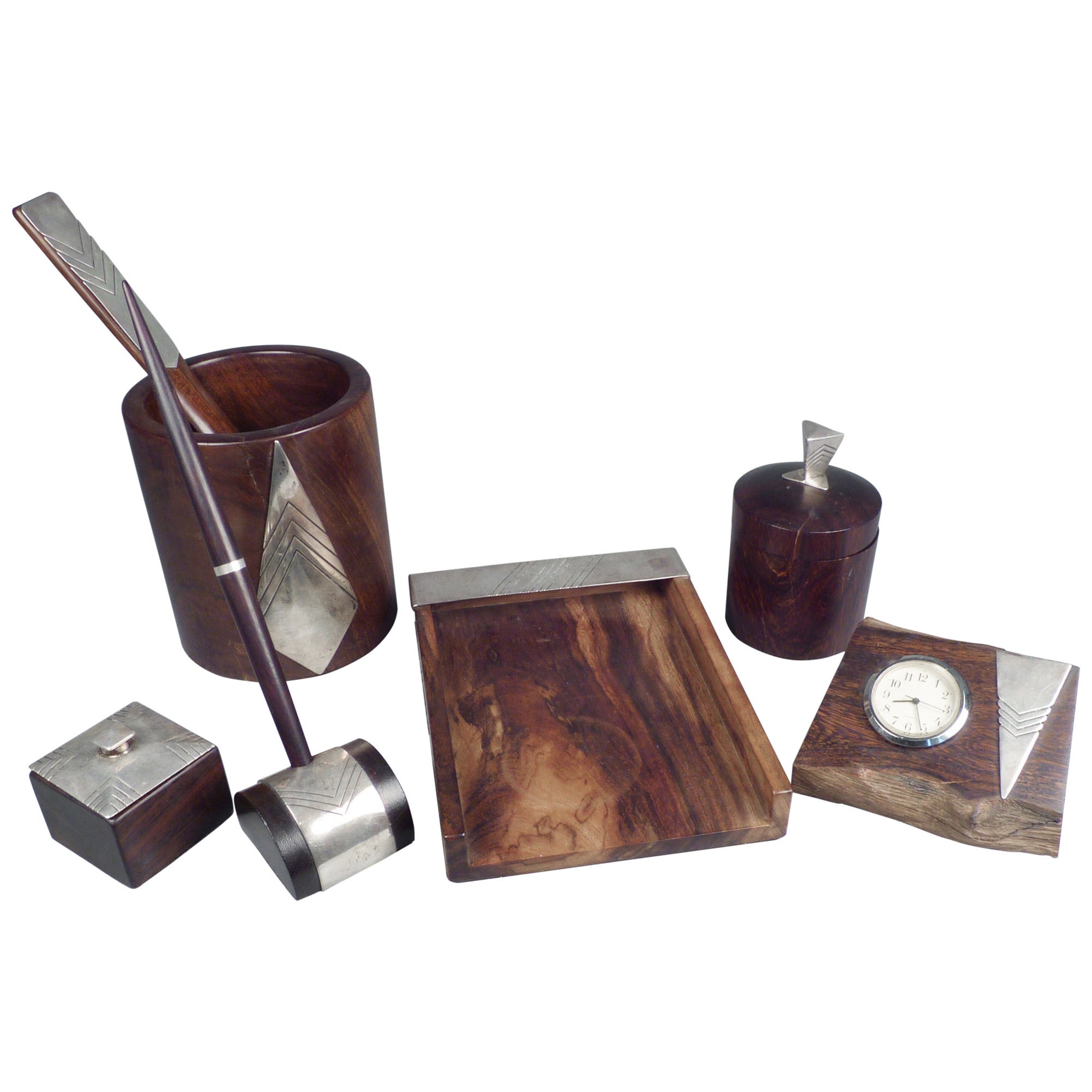 White Hogan Desk Set, circa 1960 For Sale