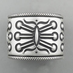 Water Bug Silver Repousse Cuff by Mckee Platero, circa 2015