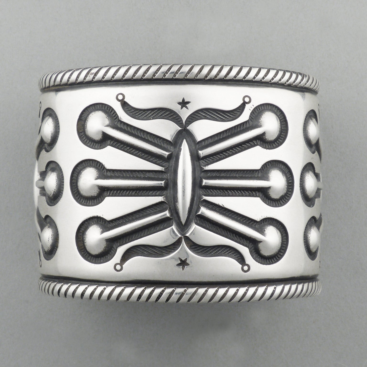 Water Bug Silver Repousse Cuff by Mckee Platero, circa 2015