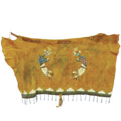 Used Painted Hide Pueblo Dance Kilt by Santiago Paytiamo, circa 1960