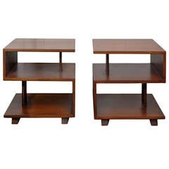 Handsome Pair of End Tables in the Style of Paul Frankl