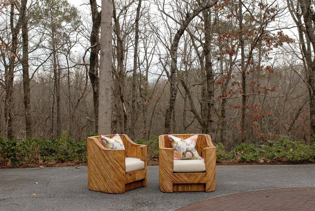Mid-Century Modern Jaw-Dropping Pair of Vintage Split Bamboo Club Chairs