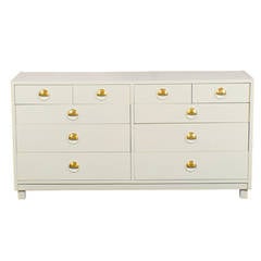 Retro Stunning Landstrom Modern Eight-Drawer Case in Cream Lacquer