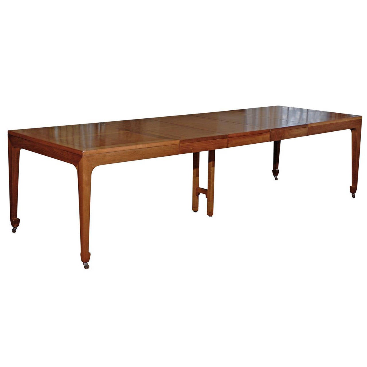 Breathtaking Vintage Baker Extension Dining Table in Walnut at 1stDibs