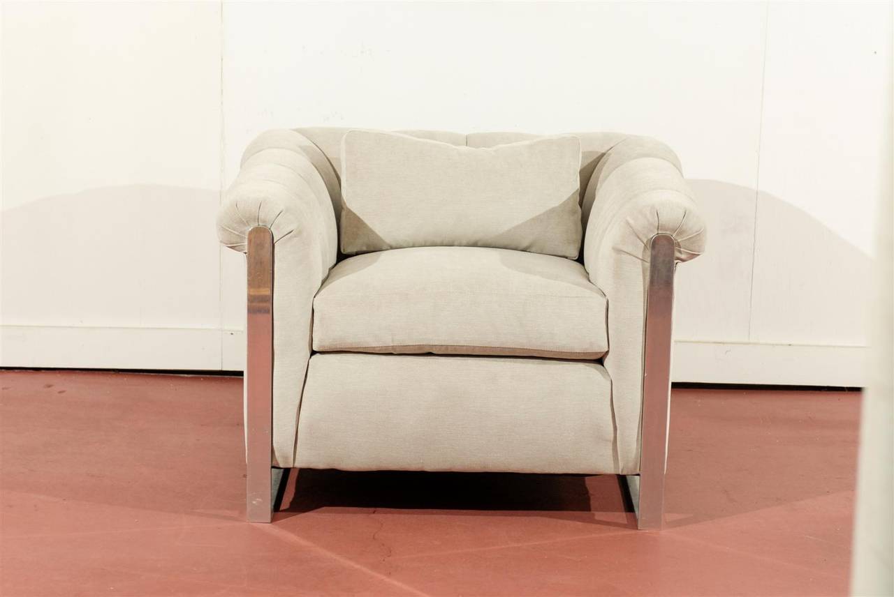 Auffallendes Paar gewölbter Würfel-Liegestühle im Stil von Probber:: um 1975 (Aluminium) im Angebot