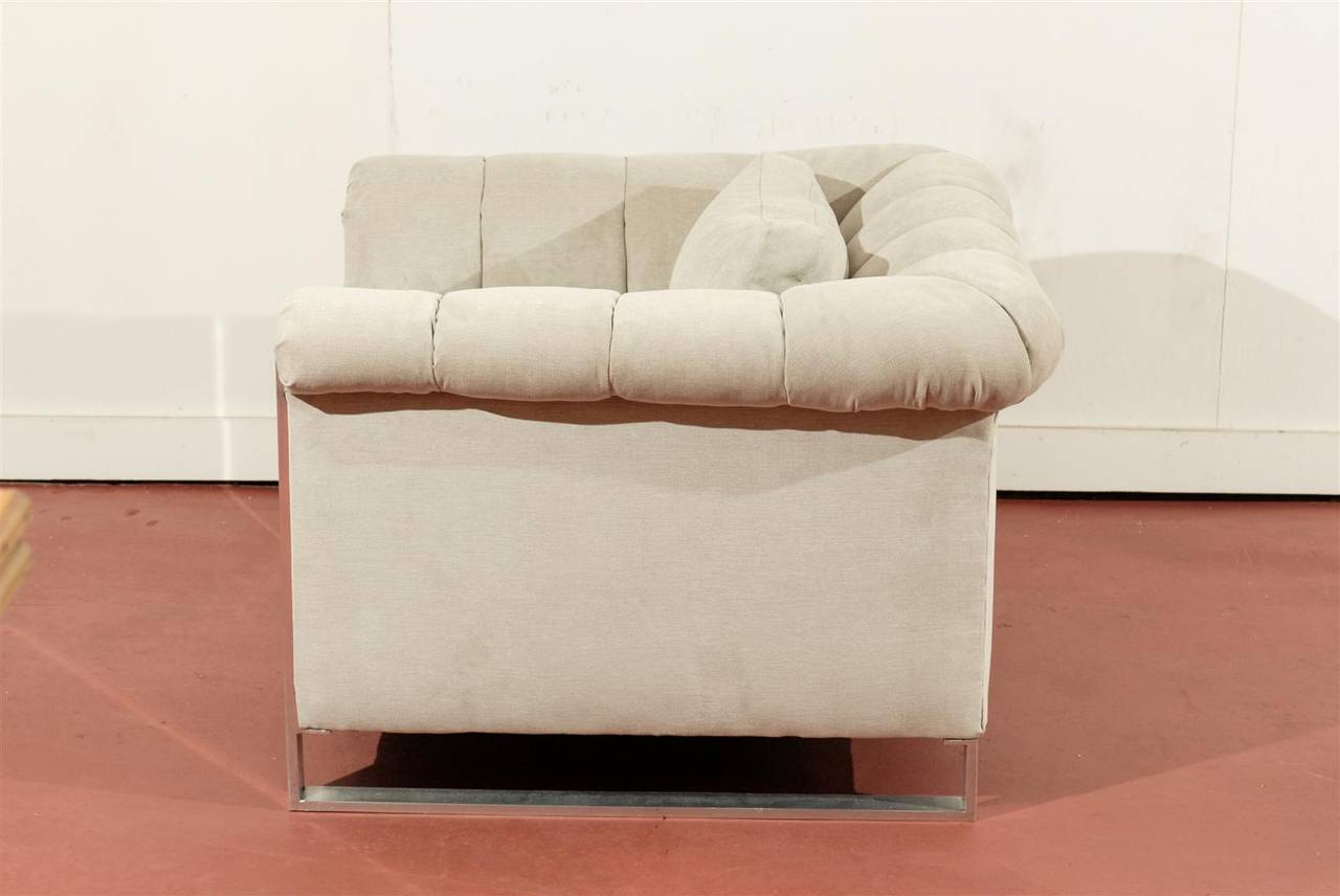 Unknown Striking Pair of Channeled Cube Loungers in the Style of Probber, circa 1975 For Sale