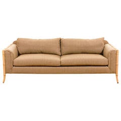 Fabulous Vintage Saber Leg Faux Bamboo Sofa 2