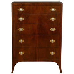 Stylish John Stuart Tall Chest in Flame Mahogany