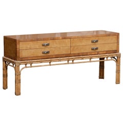 Stunning Retro Henredon Console on Rattan Base