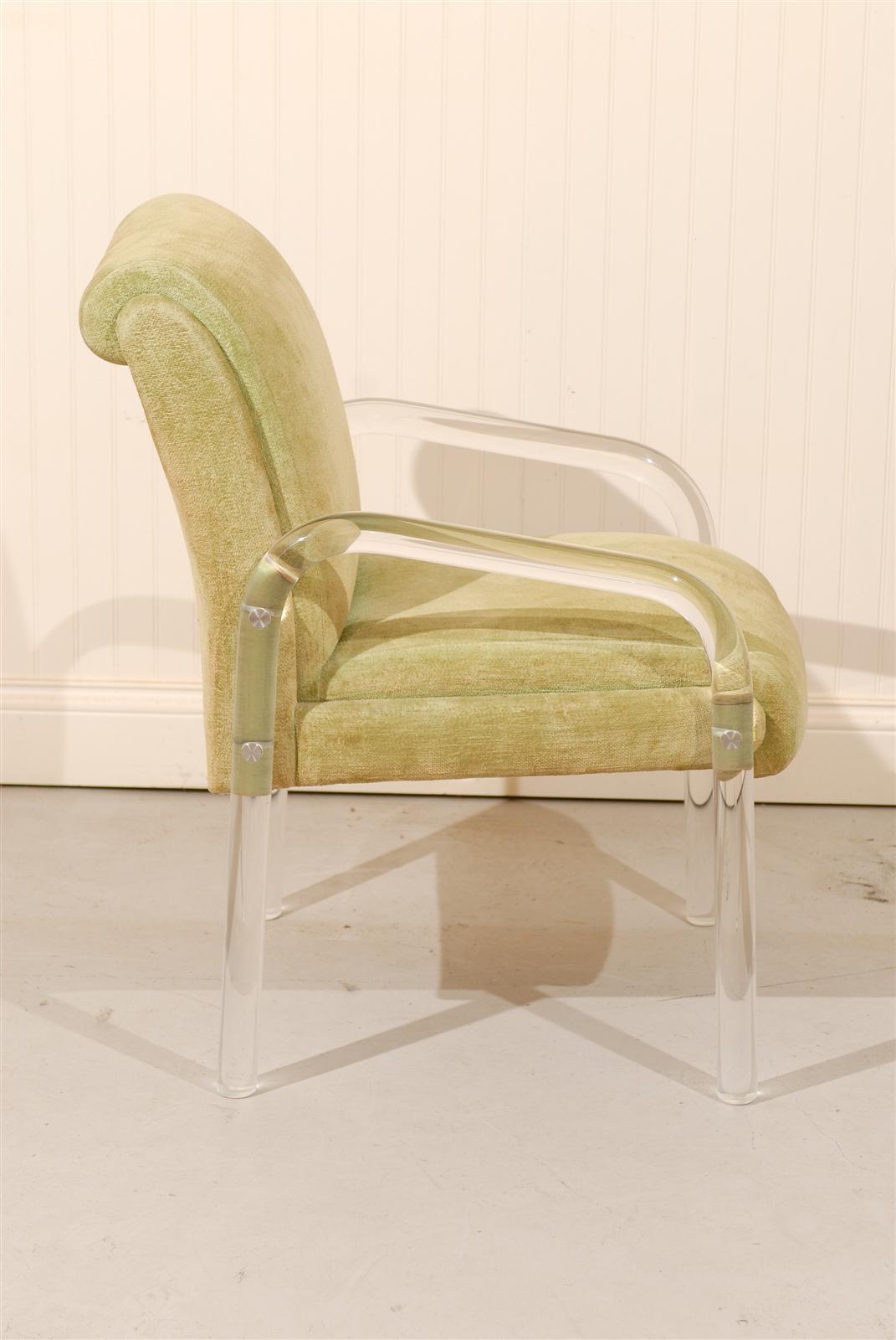 Set of Six Lucite Dining Chairs by Lion in Frost at 1stDibs
