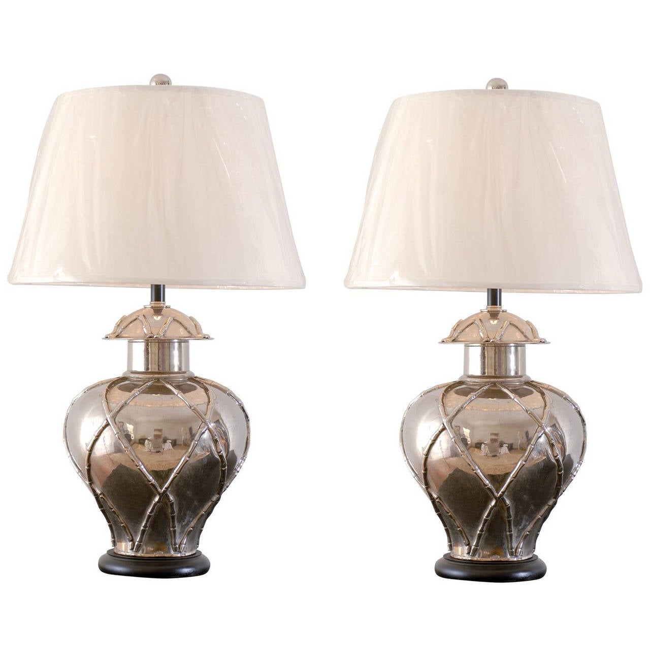 Ginger Jar Vintage Pair Of Navy Cobalt Blue Paa Table Lamps Pair Of Vintage Faux Bamboo Ginger Jar Lamps