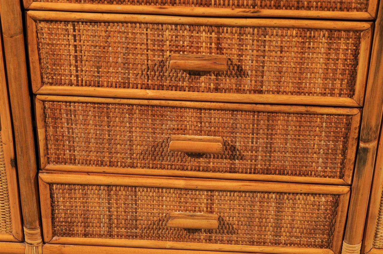 Unknown Vintage Rattan and Raffia Cabinet or Buffet